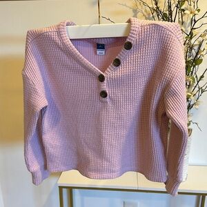 Purple Waffle Knit Button-Up Sweater